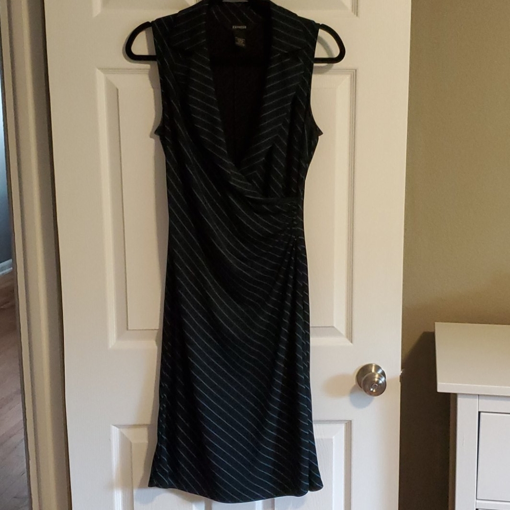 Express pinstripe black dress size 9/10
